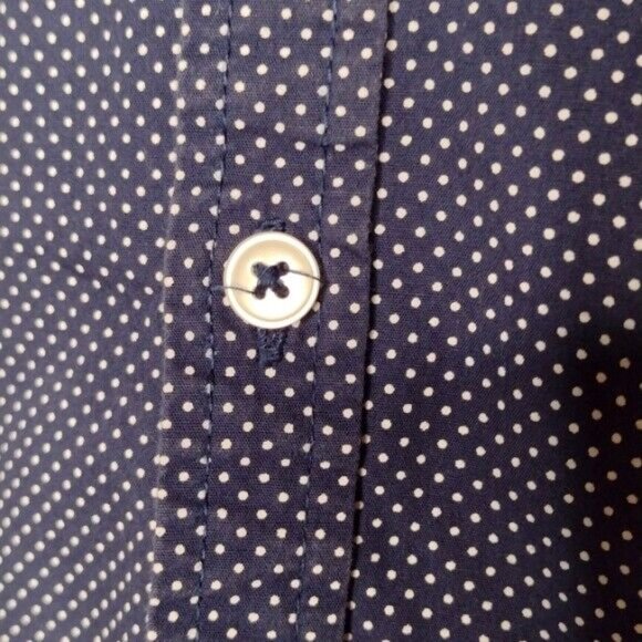 Cactus Ricky Singh Blue Short Sleeve Polka Dot Button Down Shirt Men X-Large XL - Picture 6 of 9